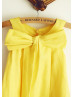 Yellow Cotton Knee Length Classic Flower Girl Dress